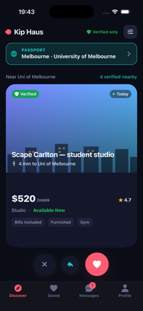 Swipe deck of student rooms